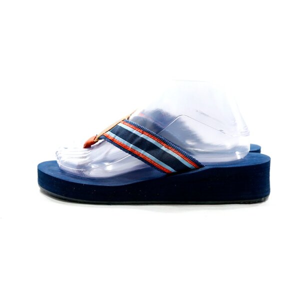 Margaritaville Breezy Blue & Red Striped Lightweight Thong Sandals - 8 - Picture 1 of 7